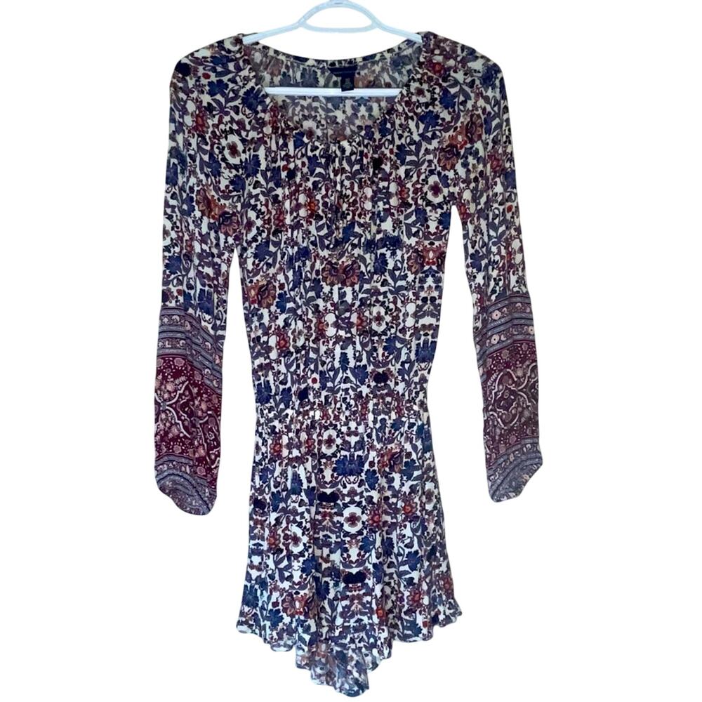 American Eagle Long Sleeve Floral Romper Size XXS